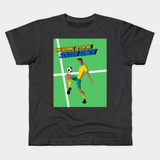 Unleashing potential, fostering teamwork – Soccer Coach, the catalyst for greatness! Kids T-Shirt